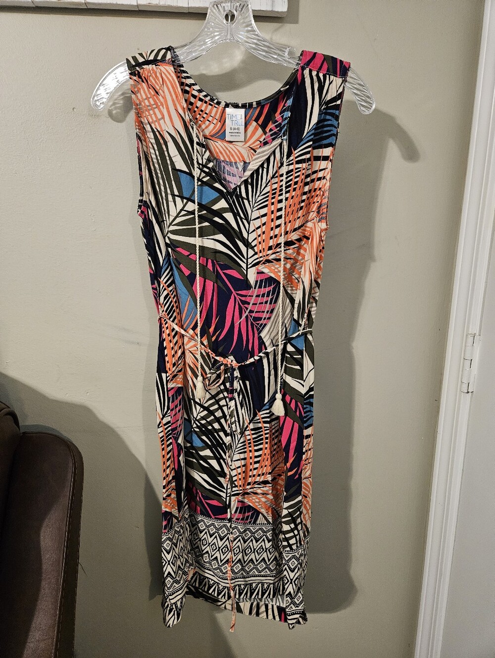 Time and Tru Tropical Print Dress- size small